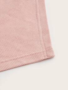 SHEIN ICON Cut Out Front Halter Neck Hanky Hem Tee - Baby Pink - View 3