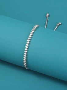 Nooxian 1 Vòng tay co thắt bằng đồng Cubic Zirconia (Số lượng đá Cubic Zirconia ngẫu nhiên) - Bạc - Xem 3