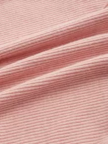 SHEIN ICON Cut Out Front Halter Neck Hanky Hem Tee - Baby Pink - View 4