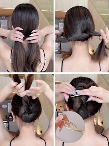 Kẹp tóc trang trí giả ngọc trai - Vàng - Xem 3