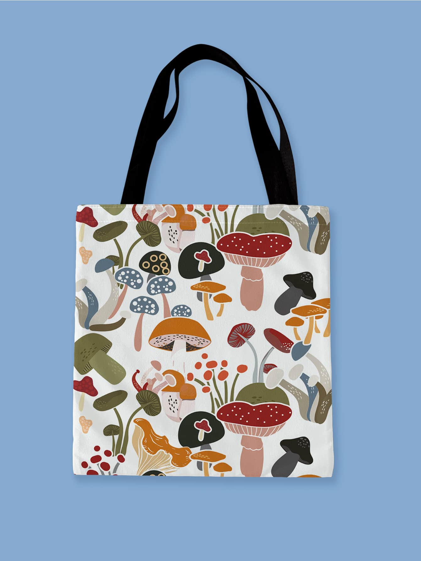 Mushroom Print Shopper Bag - Multicolor - View 4