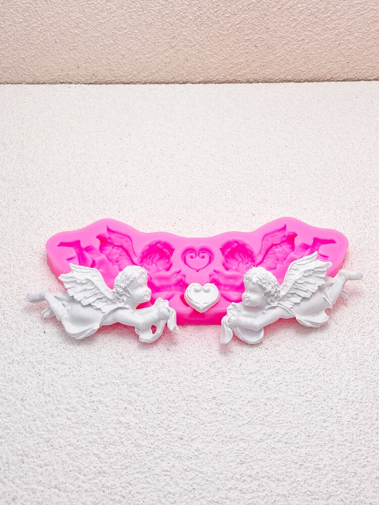 1pc Angel Design DIY Khuôn silicone - Hồng - Xem 3
