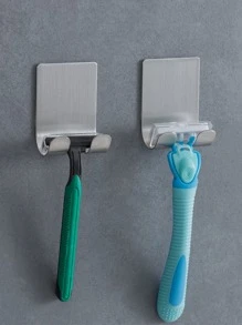 1pc Stainless Steel Wall Hook - Grey - View 1