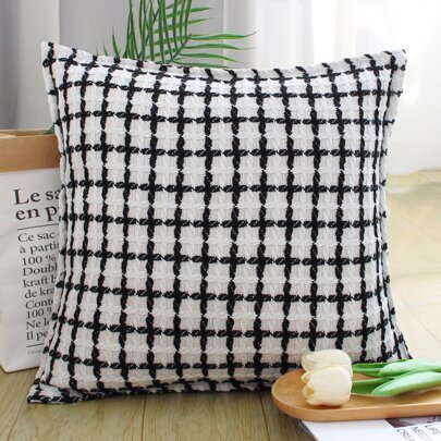 Plaid Pattern Cushion Cover Without Filler