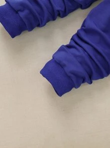 SHEIN 年輕男孩字母圖形運動衫和汗褲 - 藍白色 - 查看 5