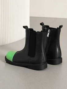Niñas Botas chelsea de dos tonos - Negro - Ver 2