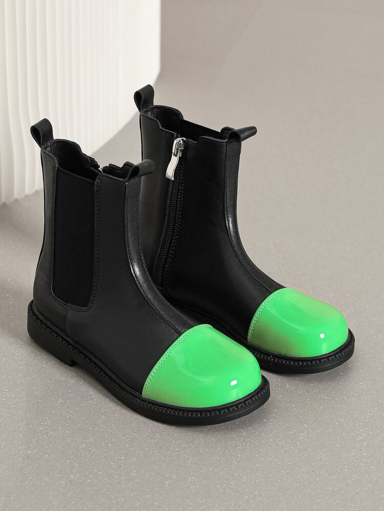 女孩雙色切爾西靴 - 黑色 - 查看 3