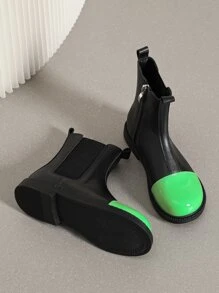 Niñas Botas chelsea de dos tonos - Negro - Ver 5