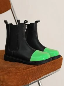 Niñas Botas chelsea de dos tonos - Negro - Ver 6