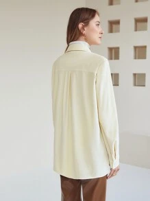 MOTF PREMIUM CORDUROY EMBROIDERY SHIRT - Beige - View 5