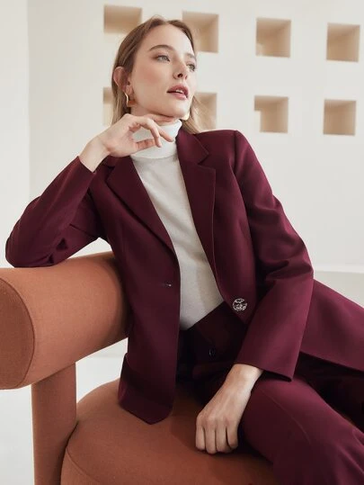 MOTF PREMIUM WOOL-MIX FITTED BLAZER