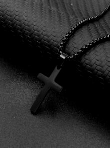 HOTNICE Nam giới thời trang và phổ biến Mặt dây chuyền bằng thép không gỉ Phong cách Punk Hip Pop cho món quà trang sức và cho vẻ ngoài sành điệu - màu đen - Xem 1