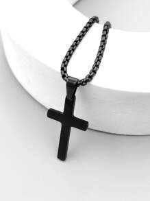 HOTNICE Nam giới thời trang và phổ biến Mặt dây chuyền bằng thép không gỉ Phong cách Punk Hip Pop cho món quà trang sức và cho vẻ ngoài sành điệu - màu đen - Xem 2