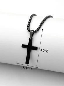 HOTNICE Nam giới thời trang và phổ biến Mặt dây chuyền bằng thép không gỉ Phong cách Punk Hip Pop cho món quà trang sức và cho vẻ ngoài sành điệu - màu đen - Xem 3