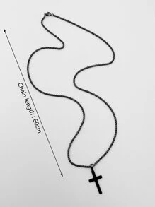 HOTNICE Nam giới thời trang và phổ biến Mặt dây chuyền bằng thép không gỉ Phong cách Punk Hip Pop cho món quà trang sức và cho vẻ ngoài sành điệu - màu đen - Xem 4