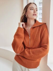MOTF PREMIUM WOOL-MIX RELAXED FIT JUMPER - Orange - View 5