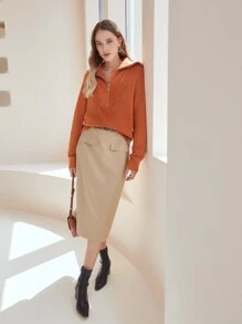 MOTF PREMIUM WOOL-MIX RELAXED FIT JUMPER - Orange - View 3