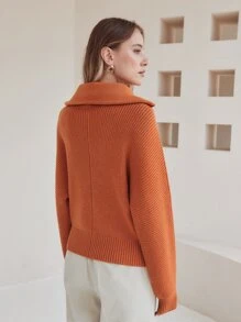 MOTF PREMIUM WOOL-MIX RELAXED FIT JUMPER - Orange - View 4