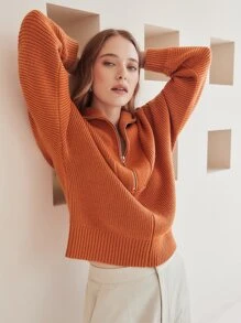 MOTF PREMIUM WOOL-MIX RELAXED FIT JUMPER - Orange - View 6