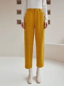 MOTF PREMIUM VISCOSE CROPPED TAILORED TROUSERS - Yellow - View 2