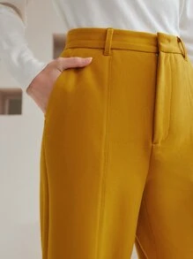 MOTF PREMIUM VISCOSE CROPPED TAILORED TROUSERS - Yellow - View 3