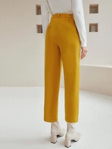 MOTF PREMIUM VISCOSE CROPPED TAILORED TROUSERS - Yellow - View 4