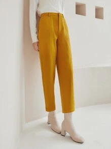 MOTF PREMIUM VISCOSE CROPPED TAILORED TROUSERS - Yellow - View 5
