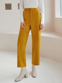 MOTF PREMIUM VISCOSE CROPPED TAILORED TROUSERS - Yellow - View 6