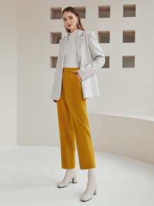 MOTF PREMIUM VISCOSE CROPPED TAILORED TROUSERS - Yellow - View 9