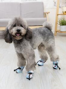 2入組卡通圖案寵物靴子