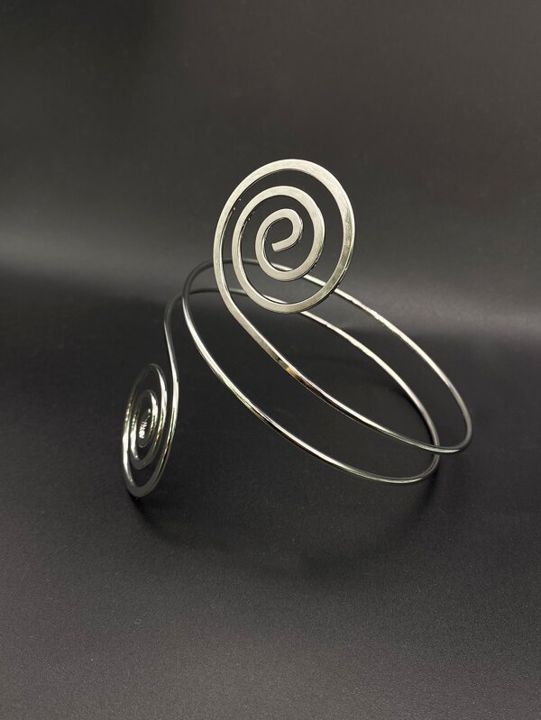 Fashionable and Popular Men Spiral Design Arm Cuff Stainless Steel for Jewelry Gift and for a Stylish Look