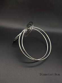 時尚流行男士螺旋設計袖口不銹鋼，適合珠寶禮物和時尚外觀 - 銀色 - 查看 3