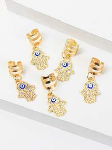 5 cái Evil Eye Chi tiết Vòng tay quyến rũ - Vàng - Xem 2