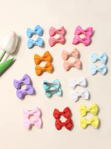 24pcs Toddler Girls Bow Decor Hair Clip - Multicolor - View 2