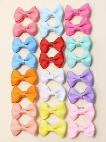 24pcs Toddler Girls Bow Decor Hair Clip - Multicolor - View 3