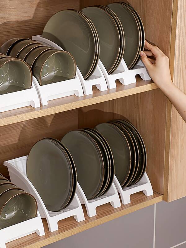 1pc Dish Storage Rack, Kitchen Dish Drain Rack, Plate Storage And