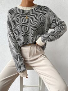 Chiquease Cable Knit Drop Shoulder Jumper - Multicolor - View 6