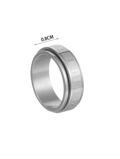 Anello da uomo alla moda e popolare con dettaglio in numeri romani in acciaio inossidabile per gioielli regalo e per look elegante