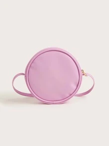 One Piece Girls Pu Soft Quilted Pink Round Fashion Mini Crossbody Bag Daily Use - Pink - View 4