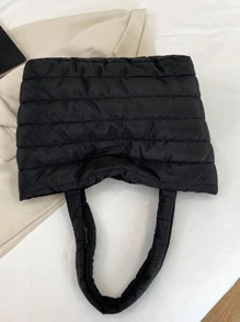 Túi tote chần gòn sức chứa lớn siêu nhẹ - màu đen - Xem 3