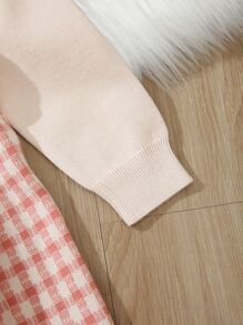 Toddler Girls Gingham Pattern Fold Pleated 2 In 1 Jumper Dress - Multicolor - View 3