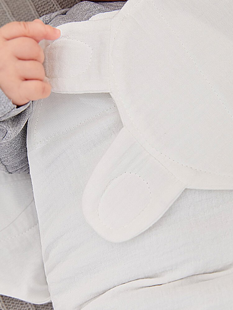 1 pieza Manta de arrullo de bebé de doble capa con estampado de corazones - Blanco - Añade 6