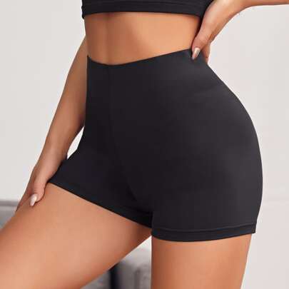 Solid Biker Shorts