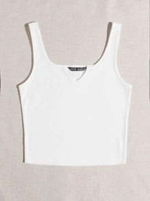 Muchica Áo tank top trơn - trắng - Xem 4
