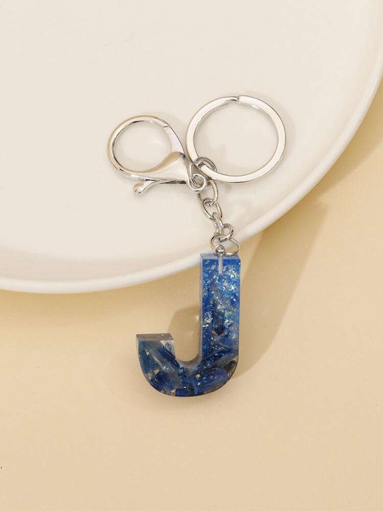 Móc khóa Charm chữ cái - Màu xanh lam - Xem 1