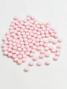 Yiwu Qiyou Accessories Co., LTD 100 Cái/gói 7Mm Tông Màu Hồng Bảng Chữ Cái Hạt Acrylic, Hạt Acrylic Hình Trái Tim & Ngôi Sao Để Làm Vòng Tay, Dây Cổ, Dây Đeo Điện Thoại - Hồng - Xem 3