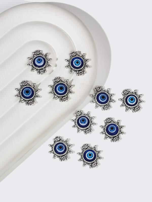 10pcs Evil Eye Detail Sun Design DIY Pendant