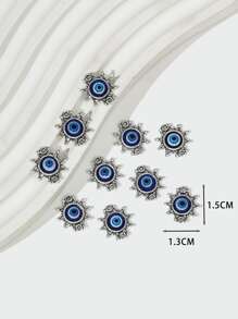 10入組邪惡之眼細節太陽設計DIY吊墜 - 彩色 - 查看 3