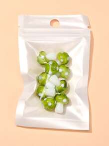 10pcs Mushroom Lampwork Beads Green Yellow Mushroom Design DIY Bead - Green - View 6