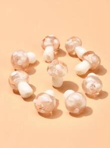 10 piezas Cuentas de murano de hongos, Abalorio DIY con diseño de hongo rosa brumoso - Rosa Pálido - Ver 3